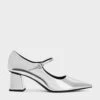 Metallic Pointed-Toe Mary Jane Pumps 1 Metallic Pointed-Toe Mary Jane Pumps -Charles & Keith 2023 L7 CK1 61720163 07 1