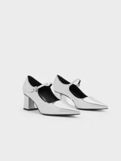 Metallic Pointed-Toe Mary Jane Pumps -Charles & Keith 2023 L7 CK1 61720163 07 3