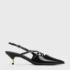 Patent Buckle-Strap Kitten Heel Slingback Pumps -Charles & Keith 2023 L7 CK1 61720170 J5 1