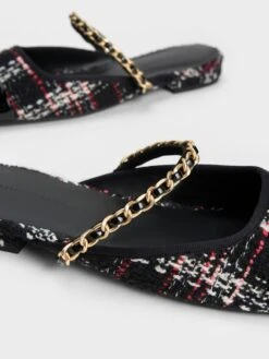 Patent & Tweed Chain-Strap Mules 14 Patent & Tweed Chain-Strap Mules -Charles & Keith 2023 L7 CK1 70900488 24 7