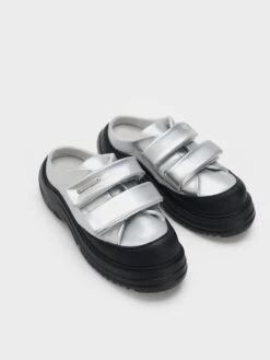 Nylon Metallic Padded Double-Strap Slip-On Sneakers -Charles & Keith 2023 L7 CK1 70900491 07 3