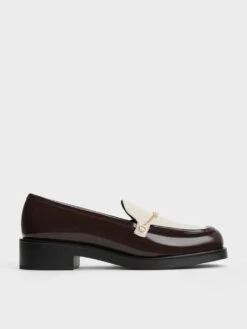 Lexie Two-Tone Metallic-Accent Loafers