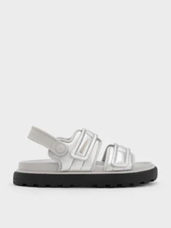 Romilly Metallic Puffy Sandals