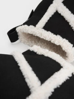 Textured Fur-Trim Flatform Ankle Boots -Charles & Keith 2023 L7 CK1 90280054 B8 7