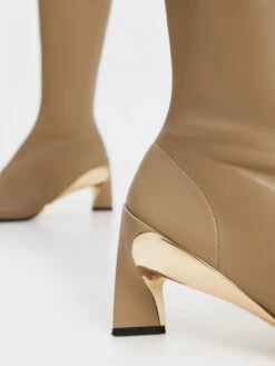 Devon Metallic Blade-Heel Knee-High Boots -Charles & Keith 2023 L7 CK1 90360384 14 5