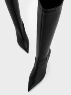 Slant-Heel Knee-High Boots -Charles & Keith 2023 L7 CK1 90360396 01 8