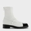 Front-Strap Two-Tone Ankle Boots -Charles & Keith 2023 L7 CK1 90380144 03 1