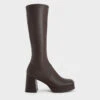 Evie Platform Block-Heel Knee-High Boots -Charles & Keith 2023 L7 CK1 90580183 29 1
