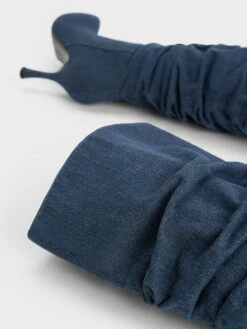 Aster Denim Ruched Knee-High Boots -Charles & Keith 2023 L7 CK1 90580185 06 7