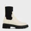 Two-Tone Knitted Sock Ridge-Sole Chelsea Boots 1 Two-Tone Knitted Sock Ridge-Sole Chelsea Boots -Charles & Keith 2023 L7 CK1 90920133 41 1