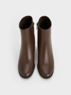 Side-Buckle Block Heel Ankle Boots -Charles & Keith 2023 L7 CK1 91720015 29 8