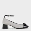Leather & Glitter Bow Ankle-Strap Pumps -Charles & Keith 2023 L7 SL1 61790019 07 1