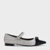 Leather Glittered Bow Mary Jane Flats -Charles & Keith 2023 L7 SL1 71790022 07 1