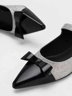 Leather Glittered Bow Mary Jane Flats 10 Leather Glittered Bow Mary Jane Flats -Charles & Keith 2023 L7 SL1 71790022 07 7