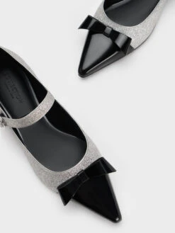 Leather Glittered Bow Mary Jane Flats 11 Leather Glittered Bow Mary Jane Flats -Charles & Keith 2023 L7 SL1 71790022 07 8