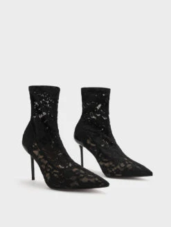 Lace & Mesh Ankle Boots -Charles & Keith 2023 L7 SL1 90280053 B8 3