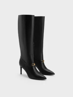 Gabine Leather Heeled Knee-High Boots 8 Gabine Leather Heeled Knee-High Boots -Charles & Keith 2023 L7 SL1 91900010 01 3