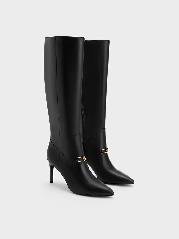 Gabine Leather Heeled Knee-High Boots 4 Gabine Leather Heeled Knee-High Boots - Image 2