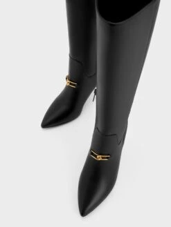 Gabine Leather Heeled Knee-High Boots 11 Gabine Leather Heeled Knee-High Boots -Charles & Keith 2023 L7 SL1 91900010 01 8
