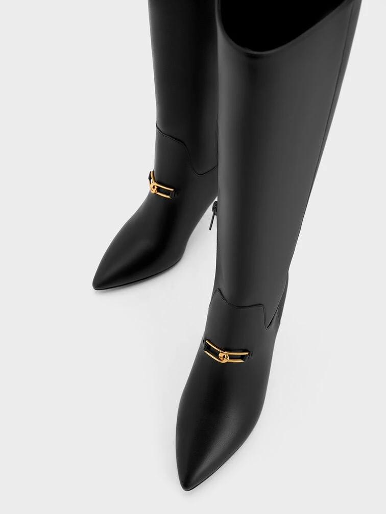 Gabine Leather Heeled Knee-High Boots 7 Gabine Leather Heeled Knee-High Boots - Image 5